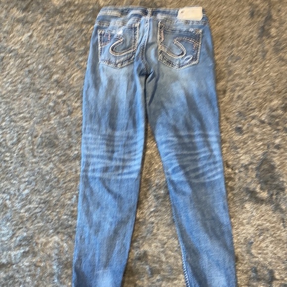 Silver suko  super stretch Aiko mid ankle distressed skinny jeans Sz 28 - Picture 10 of 15